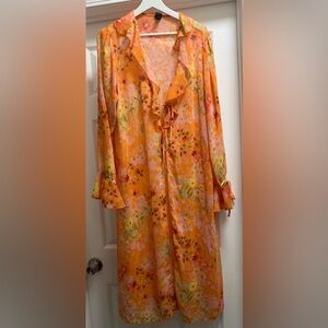 Wild Fable Floral Ruffle Tie-Front Dress